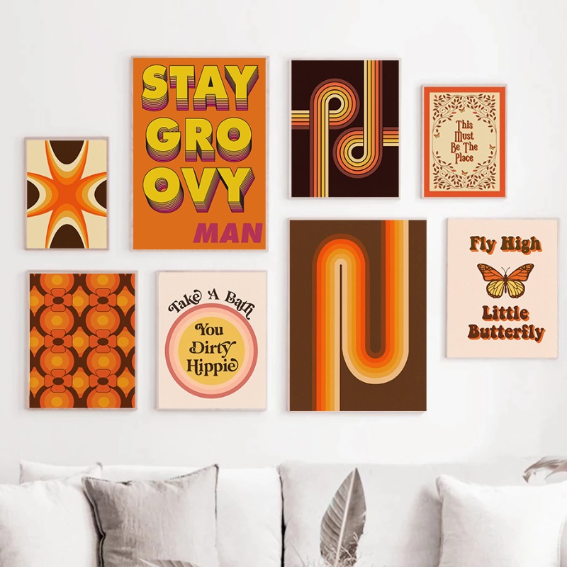 Home Cinema Wall Art - Retro 70s Hippie Art Print Vintage
