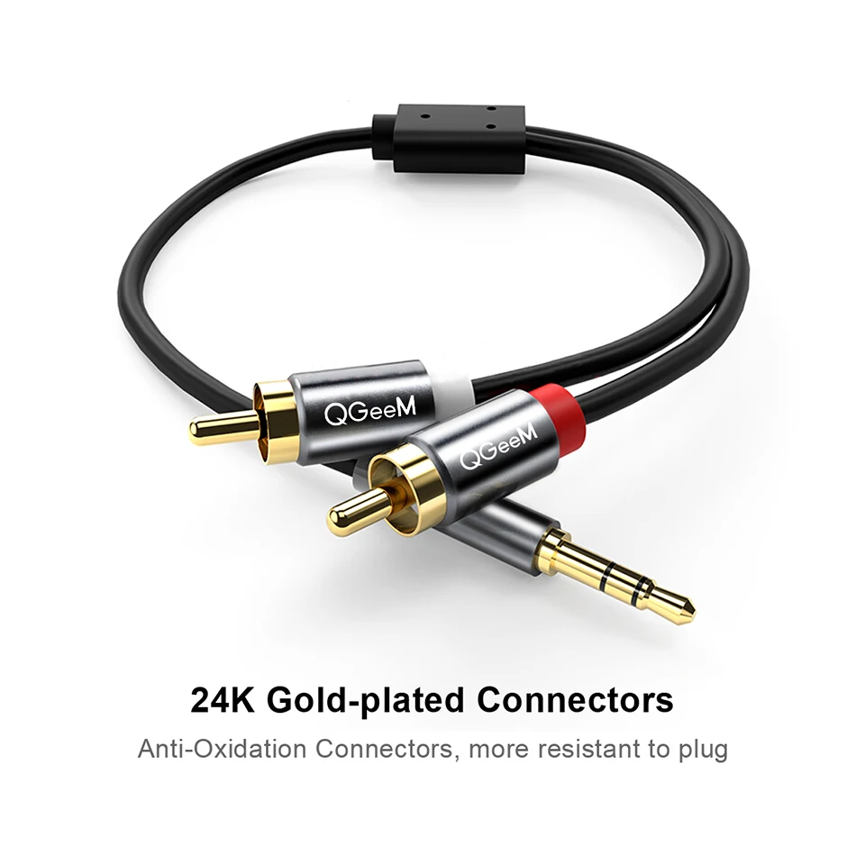 QGeeM RCA Cable 2RCA to 3.5 Au - Home Cinema Hall recension och pris