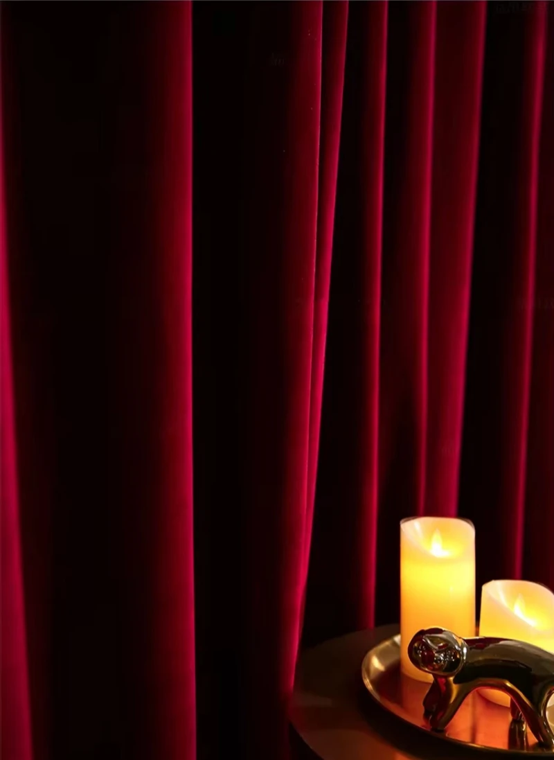 Nordic Modern Burgundy Red Lux - Blackout Curtain Thick recension och pris