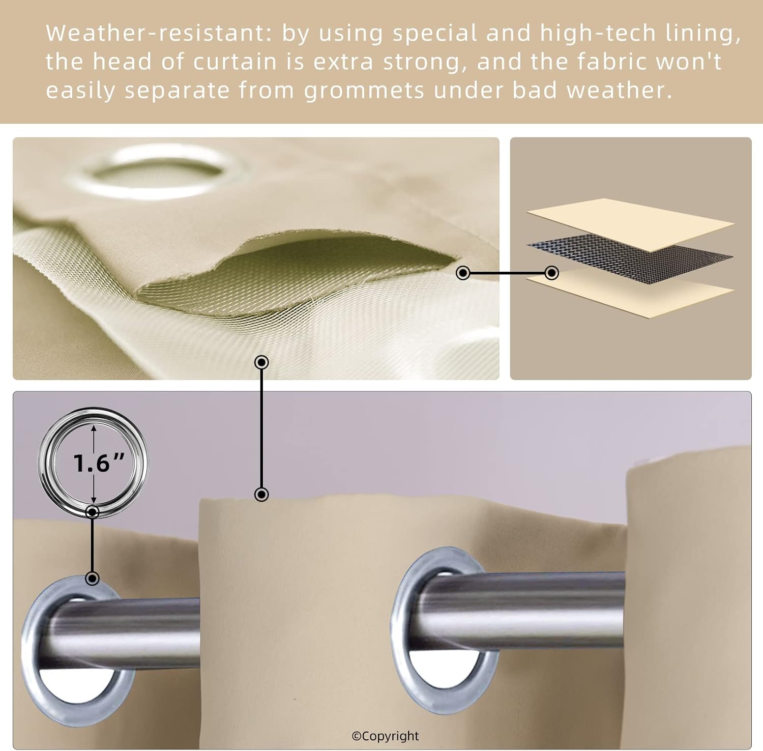 HOME Outdoor Curtains for Pati - Blackout Curtain Thick recension och pris