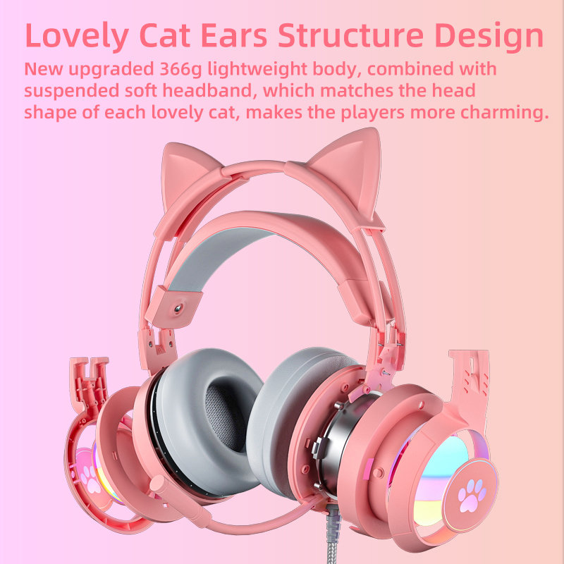 Cat Ear Gaming Headset Pink Cu - Soundbar Bluetooth Home recension och pris