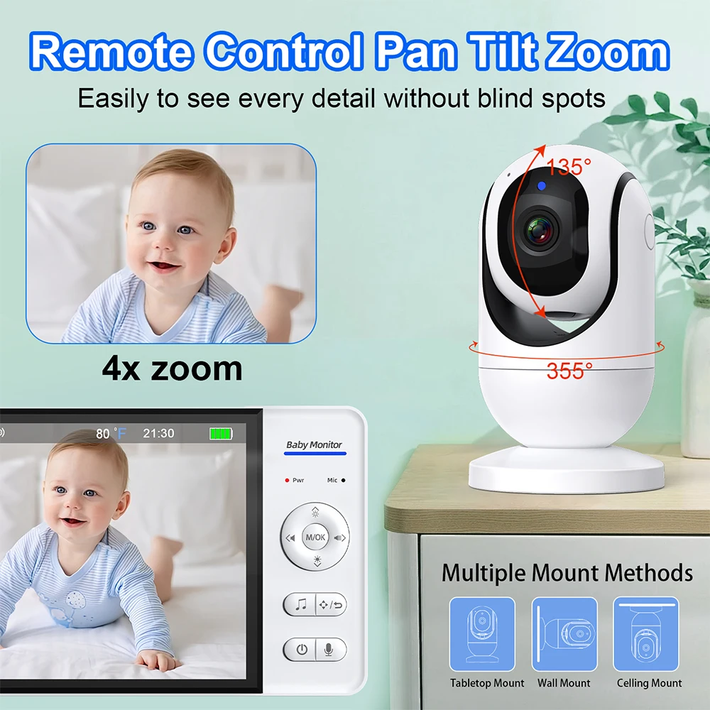 No WiFi 7 Inch Baby Monitor 2- - Home Cinema Wireless recension och pris