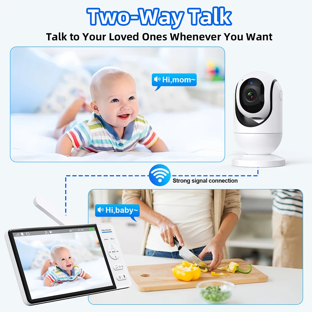 No WiFi 7 Inch Baby Monitor 2- - Home Cinema Wireless recension och pris
