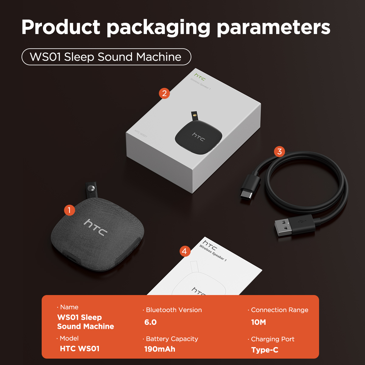 HTC WS01 Speaker Sleeping Aid  - Soundbar Bluetooth Home recension och pris
