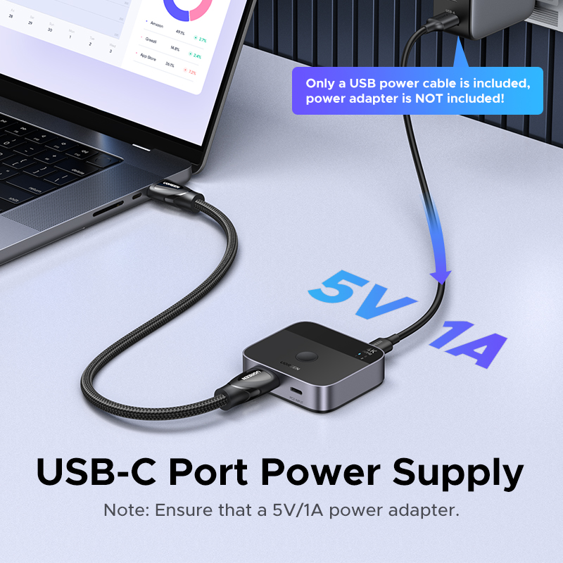 UGREEN HDMI USB C Switch 2 in  - Home Cinema Gaming recension och pris