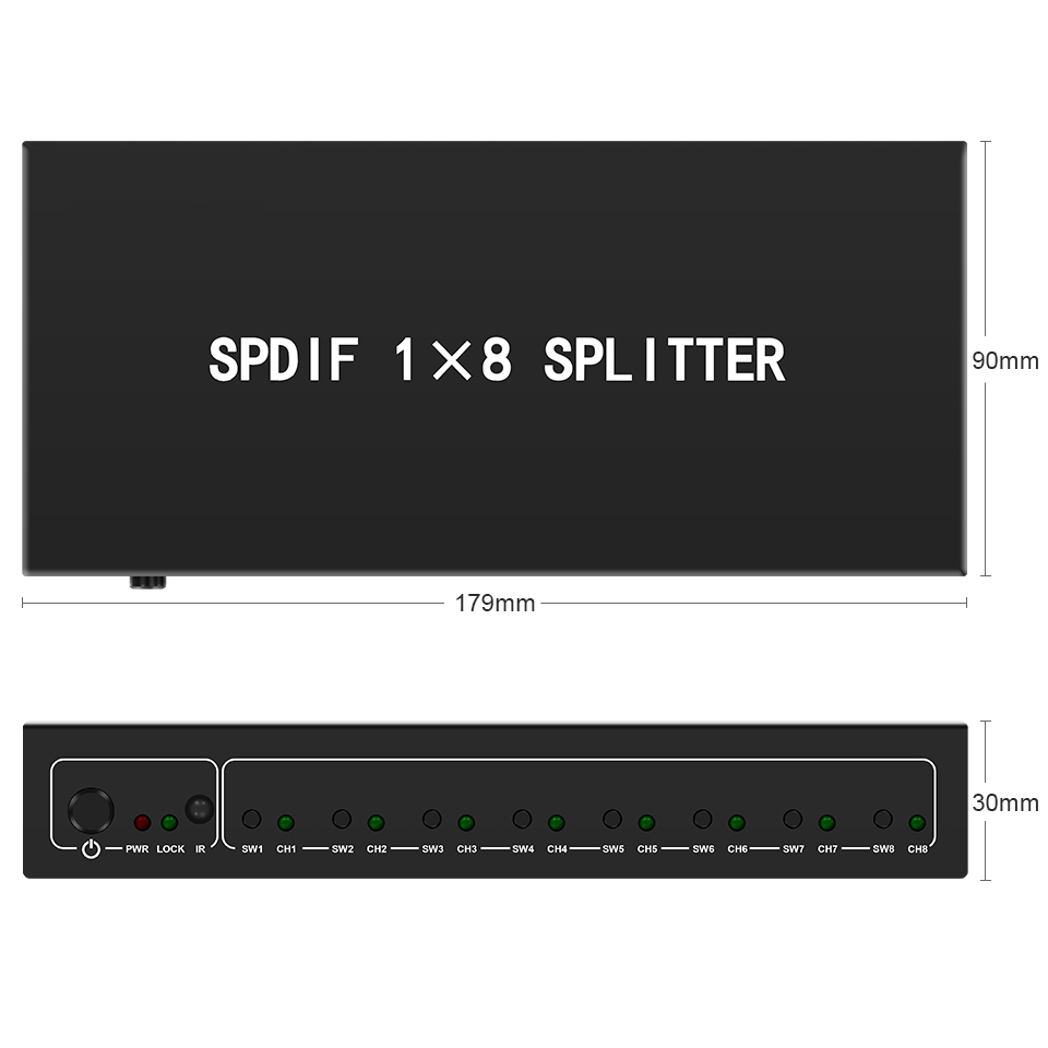 Optical Audio Splitter,1 in 8  - Home Cinema Hall recension och pris