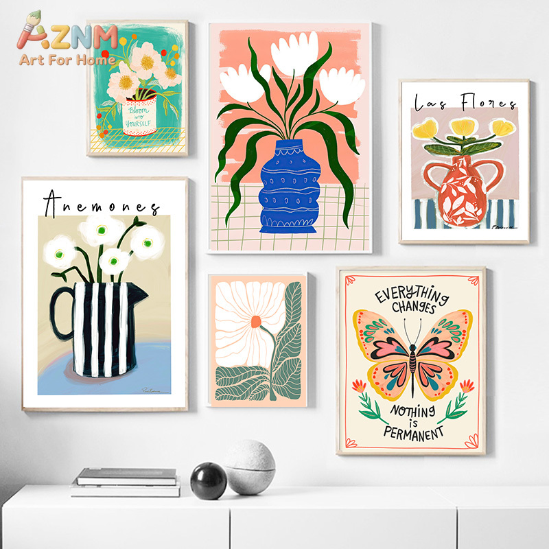 AZNM Boho Floral Canvas Wall A - Home Cinema Wall Art recension och pris