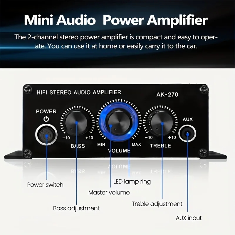 AK-270 400W Mini Power Amplifi - Home Cinema System recension och pris