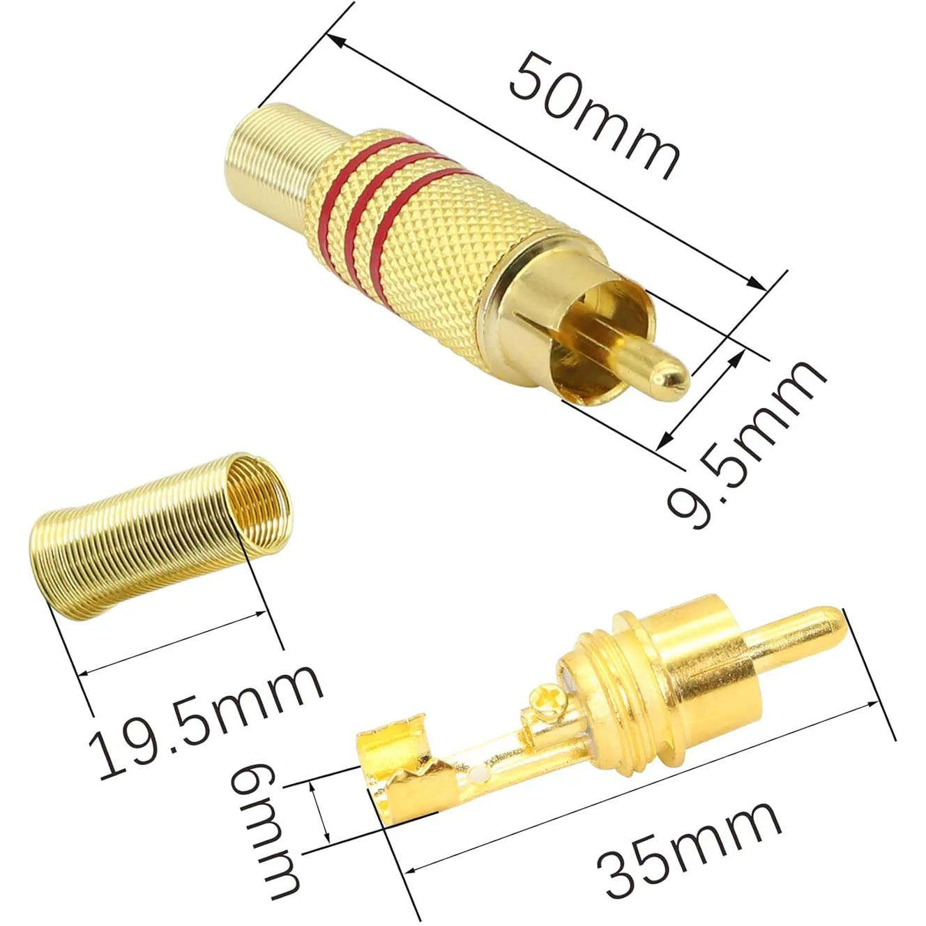 4PCS RCA Plug Gold Plated Sold - Home Cinema System recension och pris
