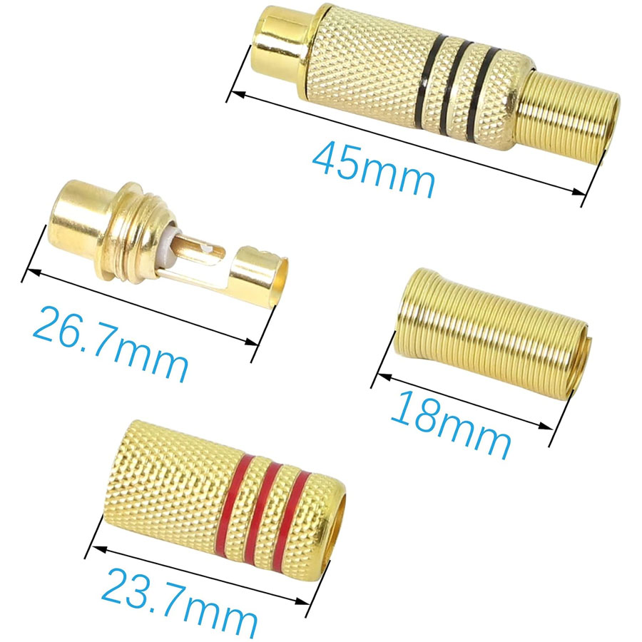 4PCS RCA Plug Gold Plated Sold - Home Cinema System recension och pris