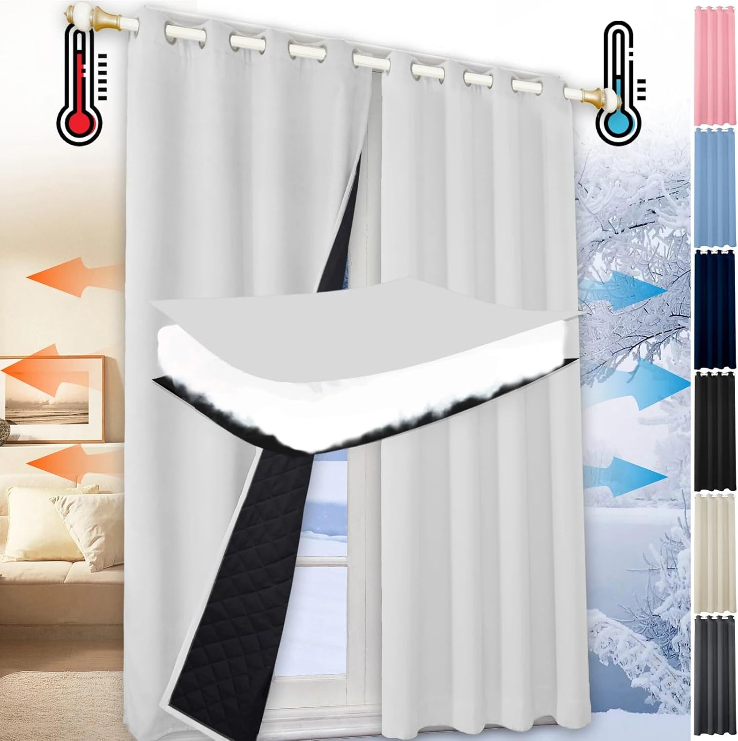 Waterproof Winter Curtains for - Blackout Curtain Thick recension och pris