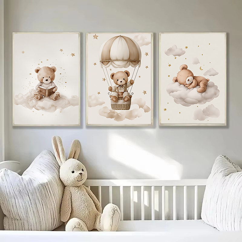 3pcs/set Bohemian Teddy Bear A - Home Cinema Wall Art recension och pris